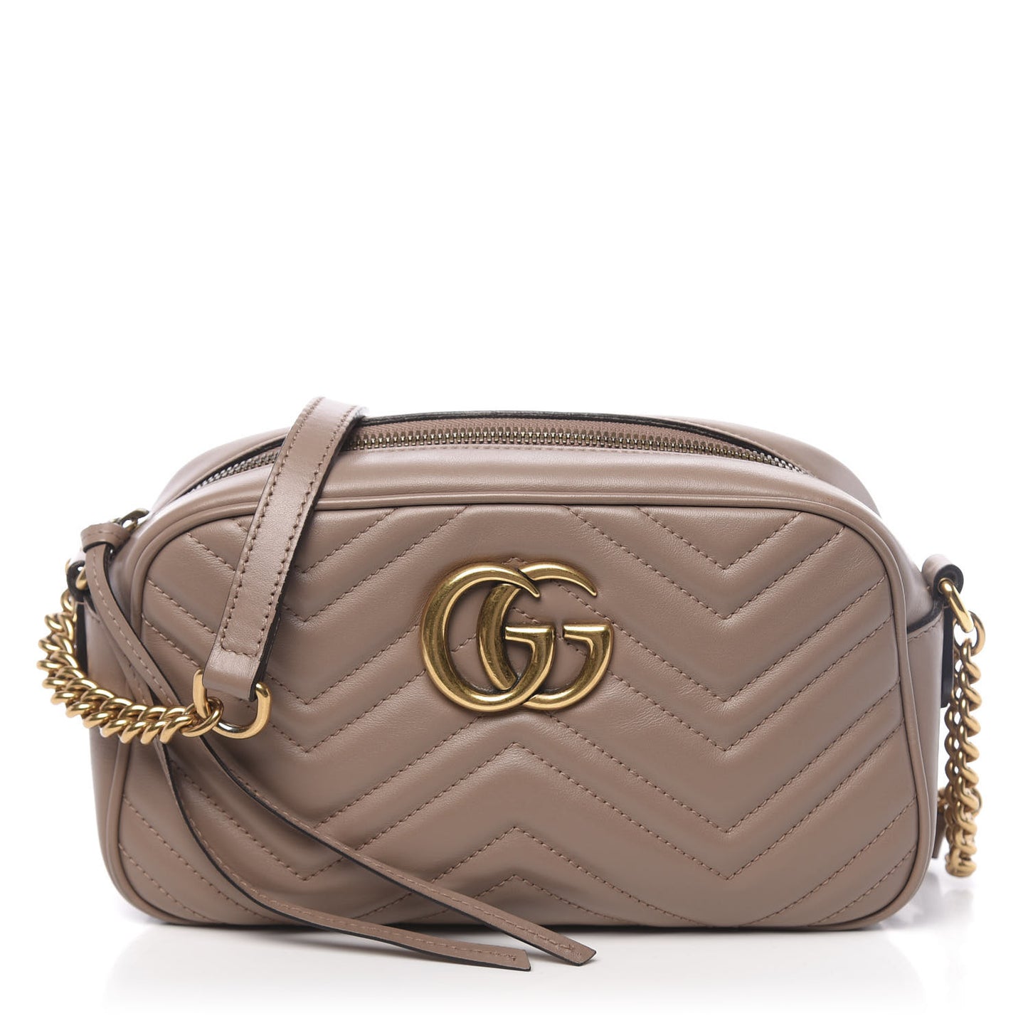Calfskin Matelasse Small GG Marmont Chain Shoulder Bag Porcelain Rose