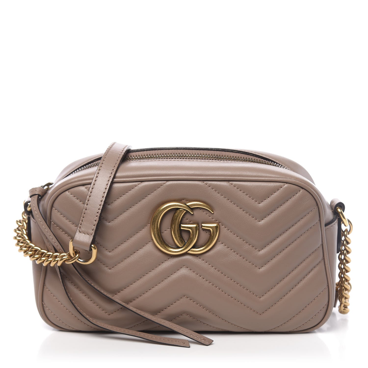 Gucci Calfskin Matelasse Small GG Marmont Chain Shoulder Bag Porcelain Rose 1 of 11