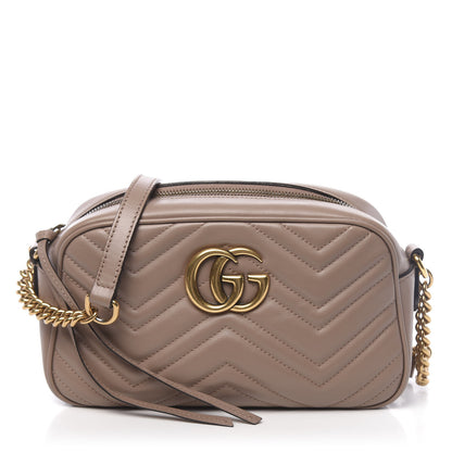 Gucci Calfskin Matelasse Small GG Marmont Chain Shoulder Bag Porcelain Rose 1 of 11
