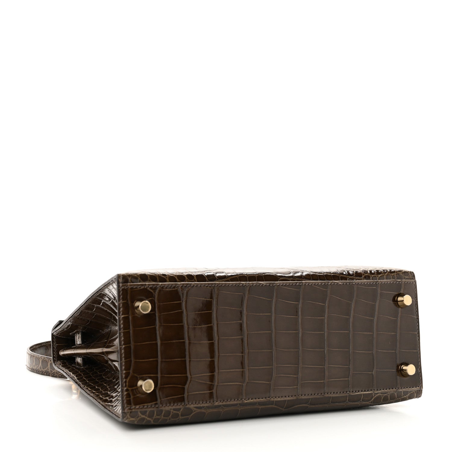 Hermes Shiny Alligator Kelly Sellier 25 Gris Elephant 4 of 11