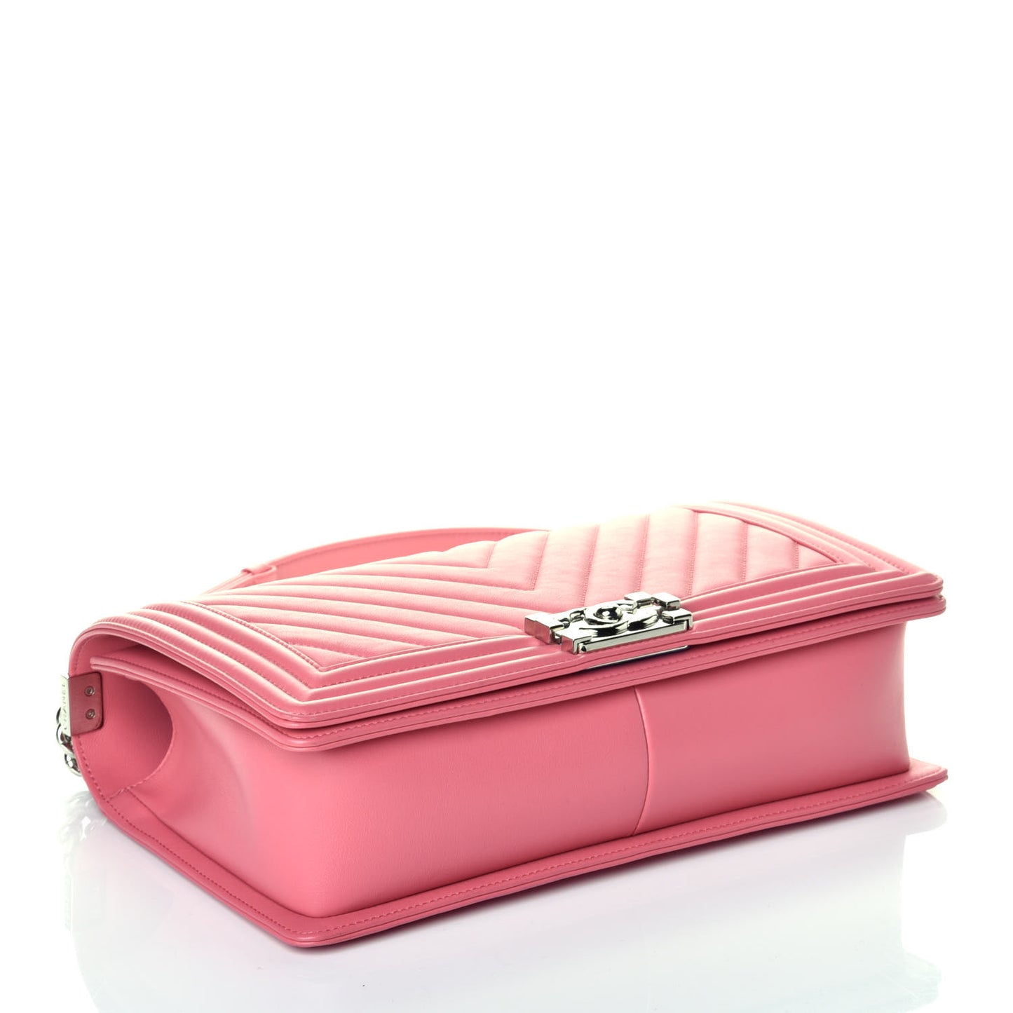 Lambskin Chevron Quilted New Medium Boy Flap Pink