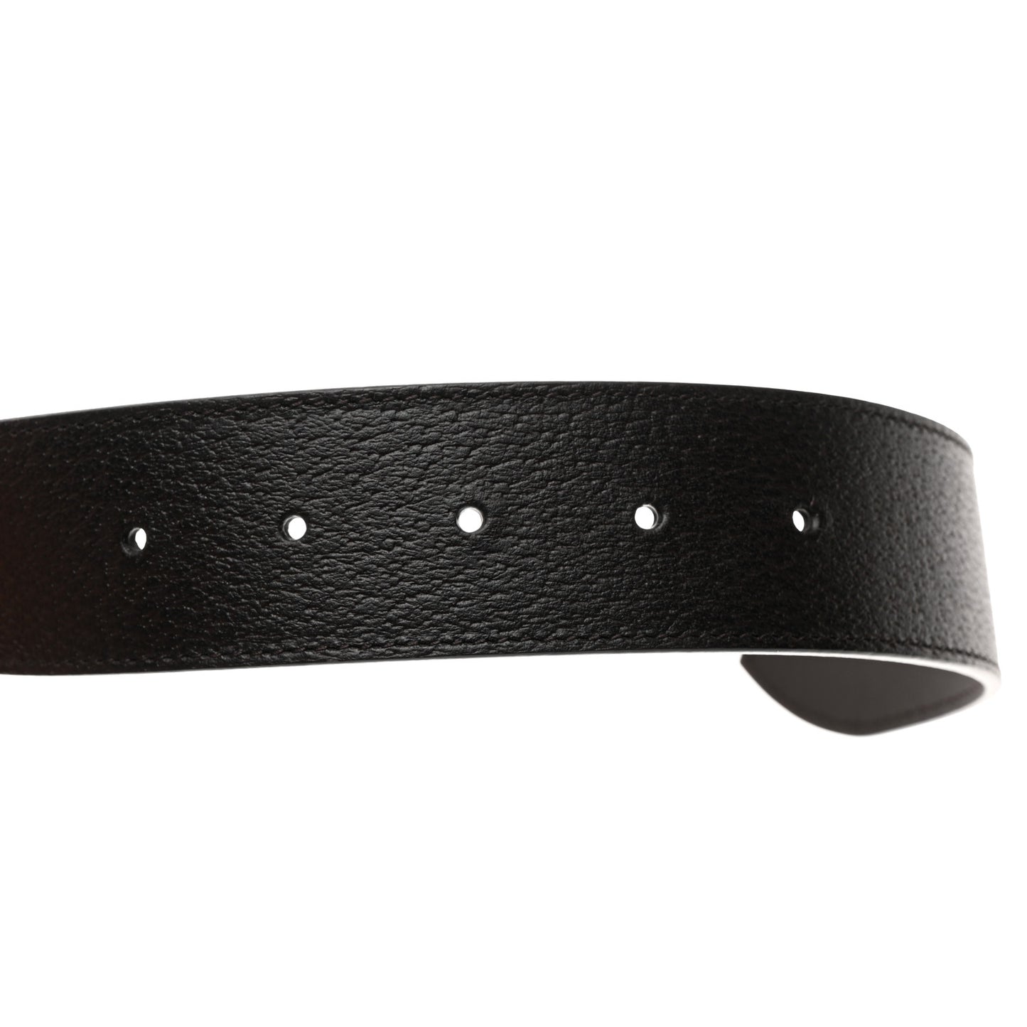 Textured Dollar Calfskin Nickel Double G 40mm Belt 85 34 Dark Cocoa