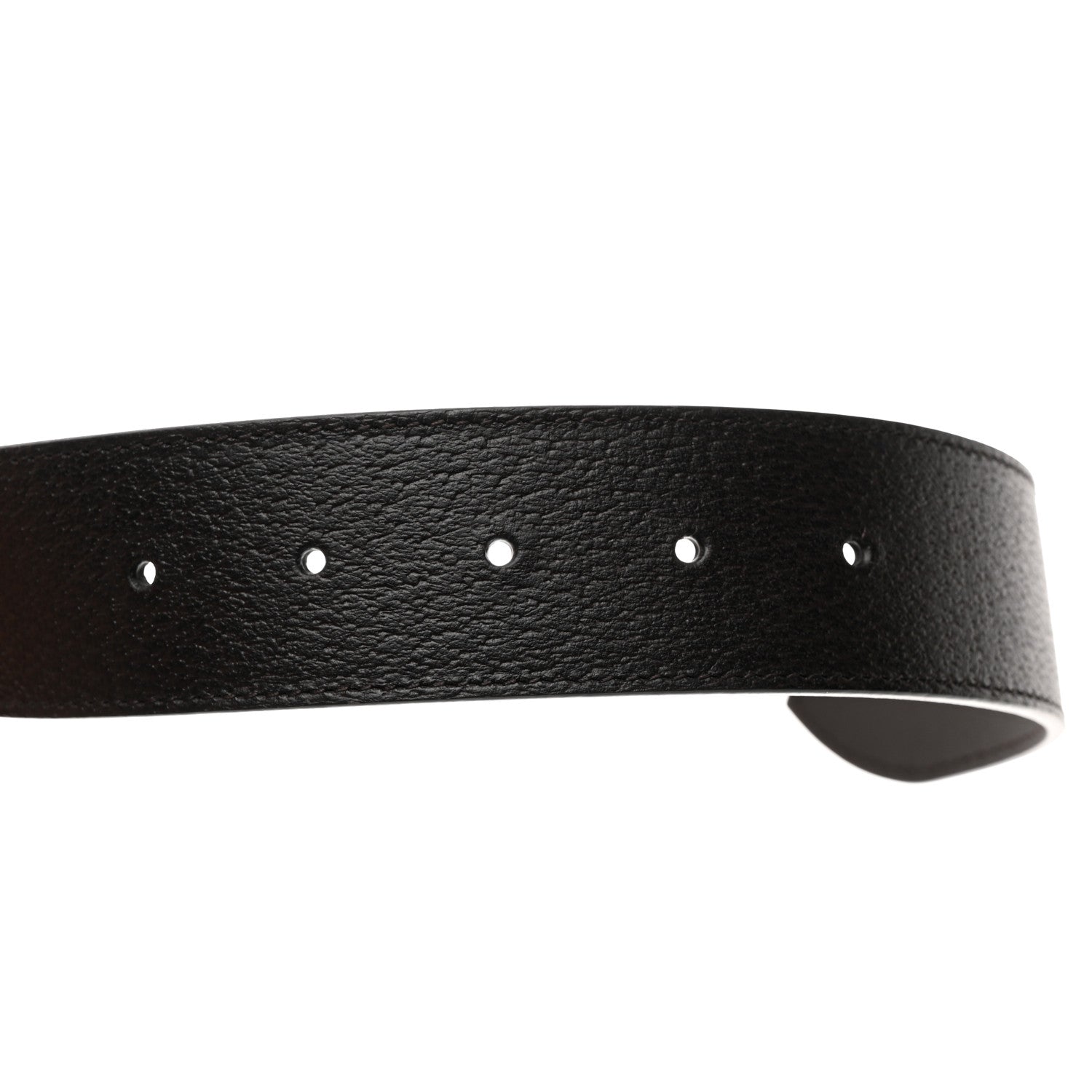 Gucci Textured Dollar Calfskin Nickel Double G 40mm Belt 85 34 Dark Cocoa 5 of 5