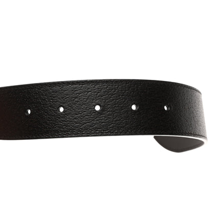 Gucci Textured Dollar Calfskin Nickel Double G 40mm Belt 85 34 Dark Cocoa 5 of 5