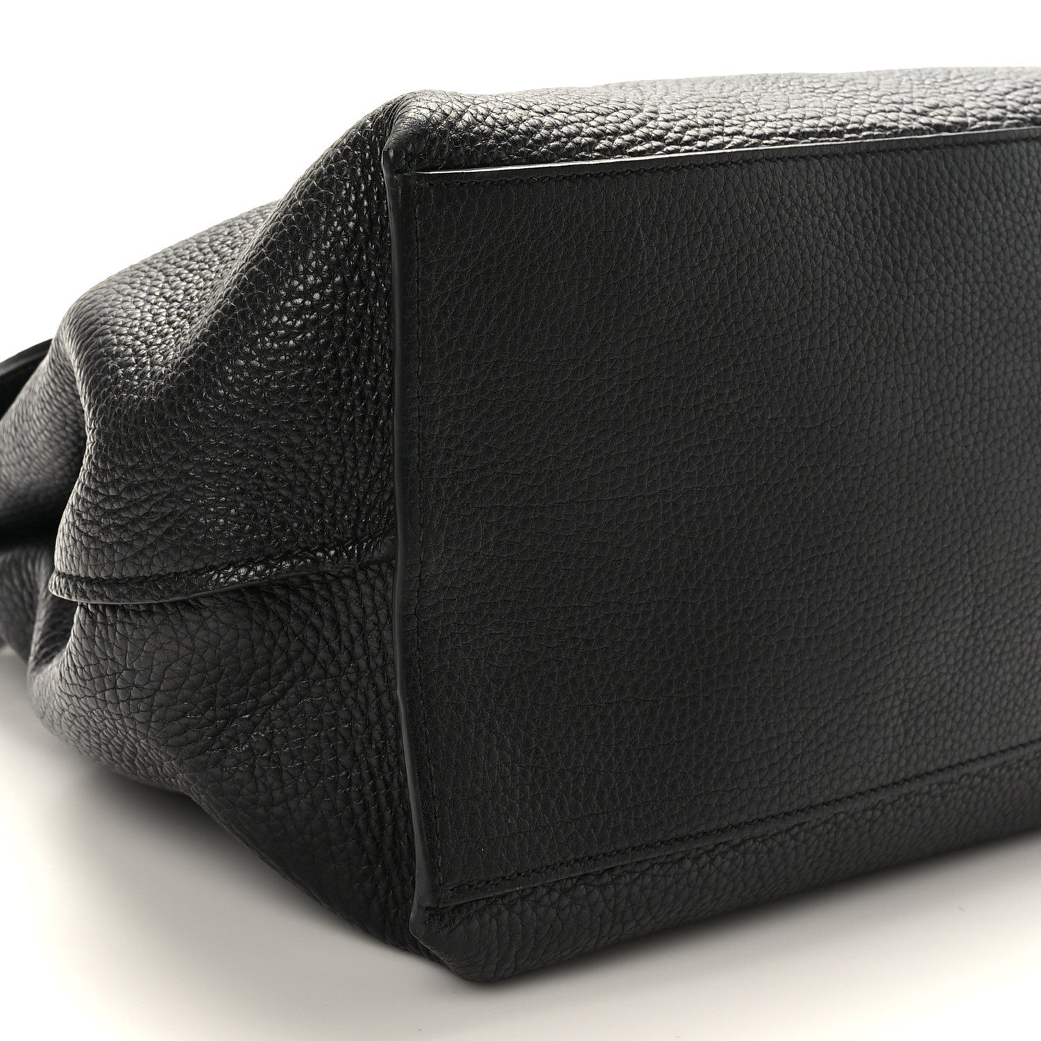 Gucci Pebbled Calfskin Large Bamboo Daily Top Handle Bag Black 7 of 8