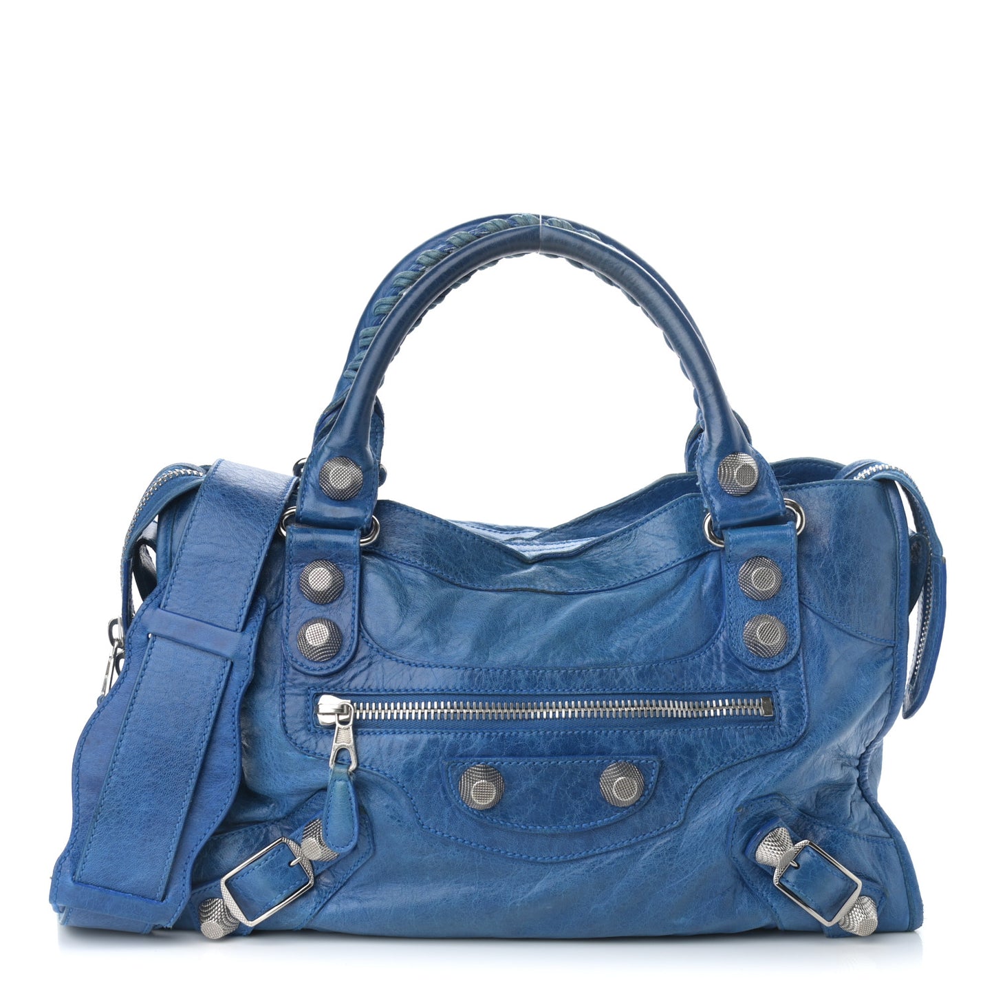 Agneau Giant 12 Silver Hardware City French Blue