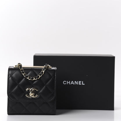 Chanel Lambskin Quilted Mini Trendy CC Chain Wallet Black 10 of 10