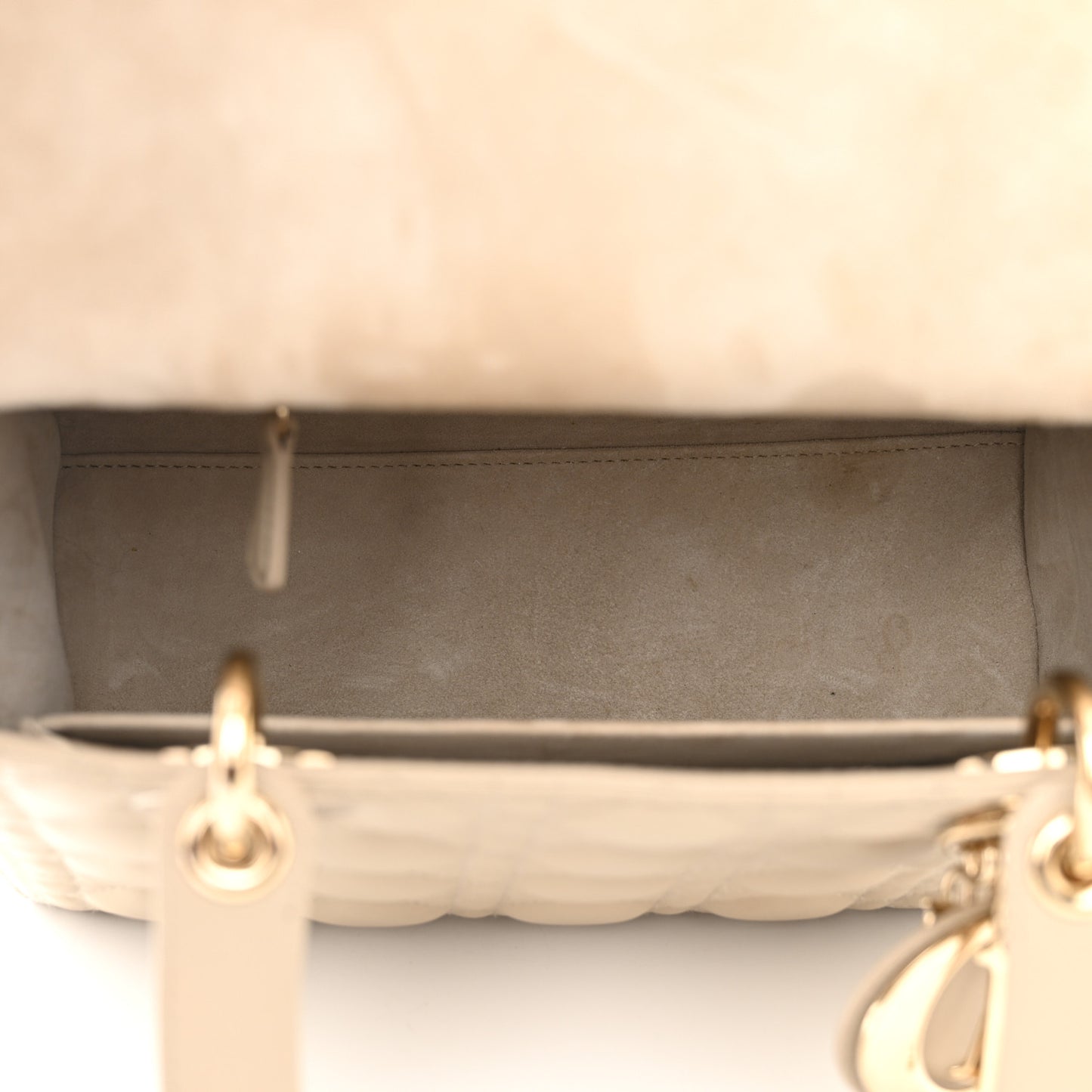 Lambskin Cannage Medium Lady Dior Beige