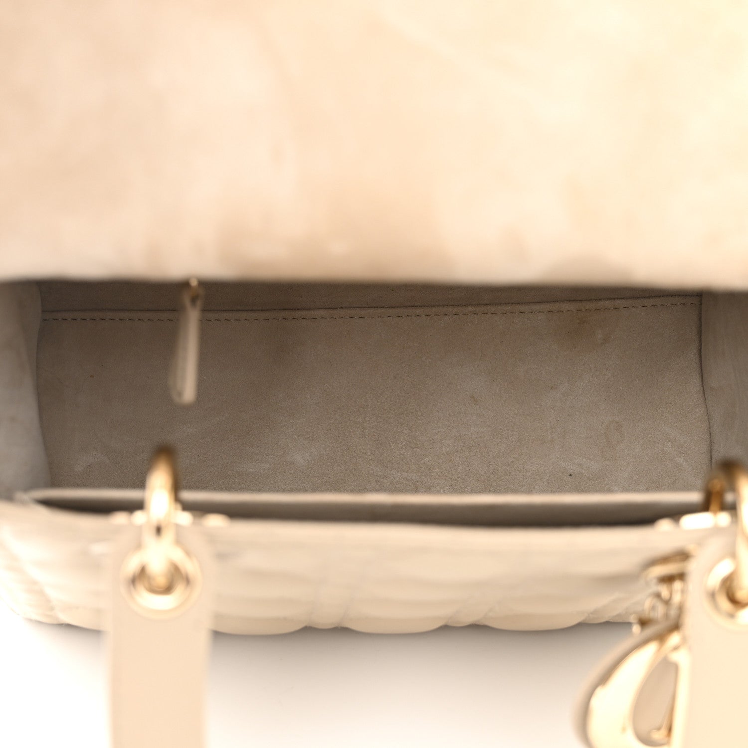 Christian Dior Lambskin Cannage Medium Lady Dior Beige 5 of 10