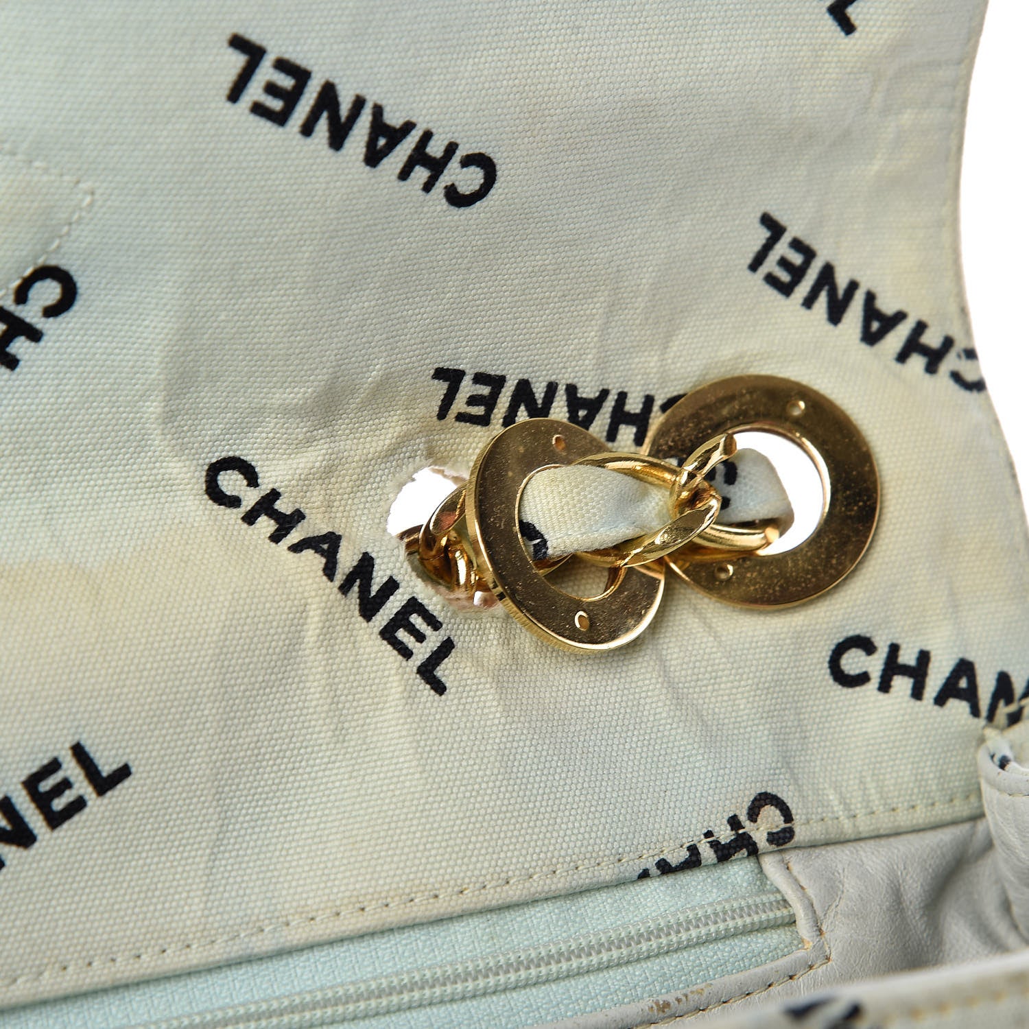 Chanel Canvas Quilted XL Jumbo Single Flap Green 18 of 21