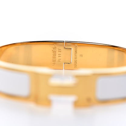 Hermes Enamel Narrow Clic Clac H Bracelet PM White 4 of 5
