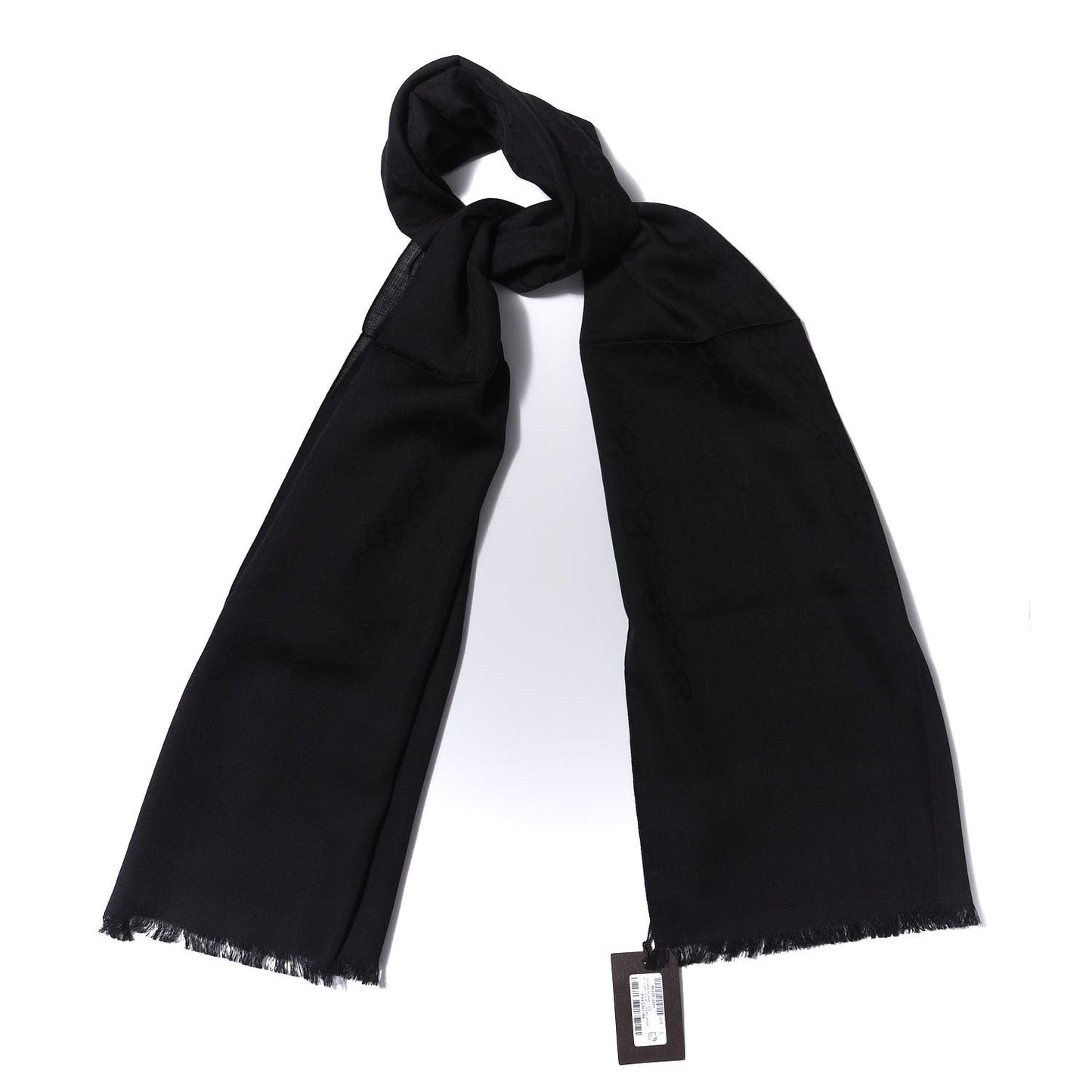 Wool Silk GG Monogram GGNat Scarf Black