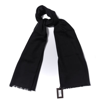 Gucci Wool Silk GG Monogram GGNat Scarf Black 1 of 4