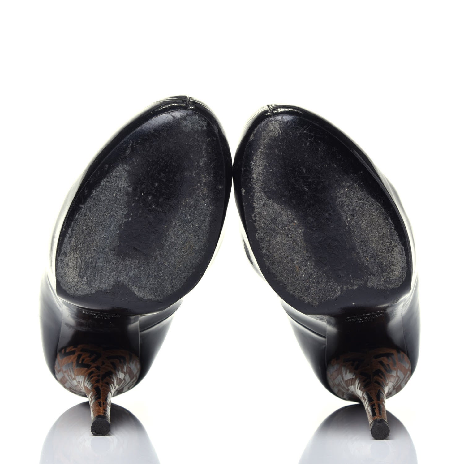 Fendi Patent FF Superstar Platform Pumps 36.5 Black 5 of 7