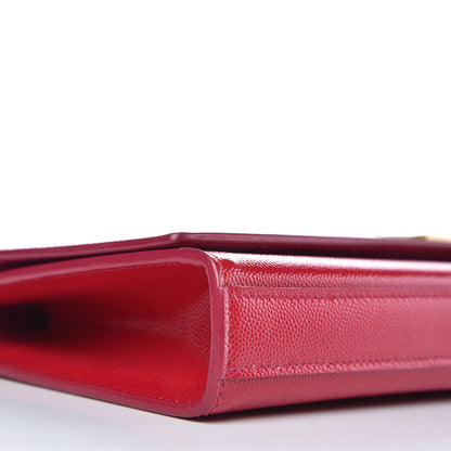 Saint Laurent Patent Grain De Poudre Classic Monogram Cassandre Clutch Fuchsia 8 of 11