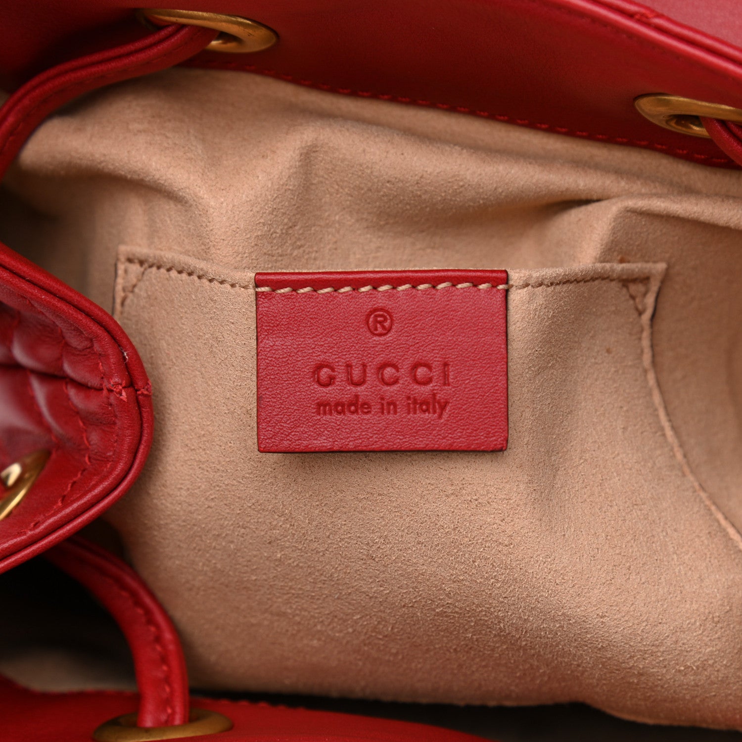 Gucci Calfskin Matelasse GG Marmont Flap Backpack Hibiscus Red 6 of 10