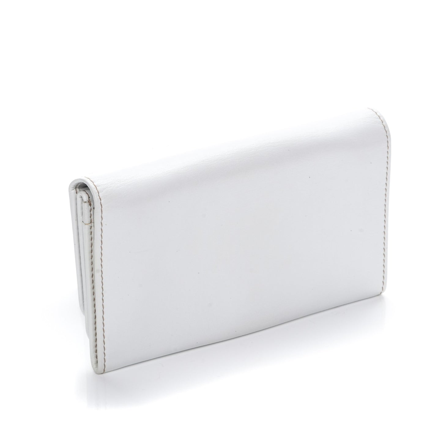 Calfskin Britt Continental Wallet White