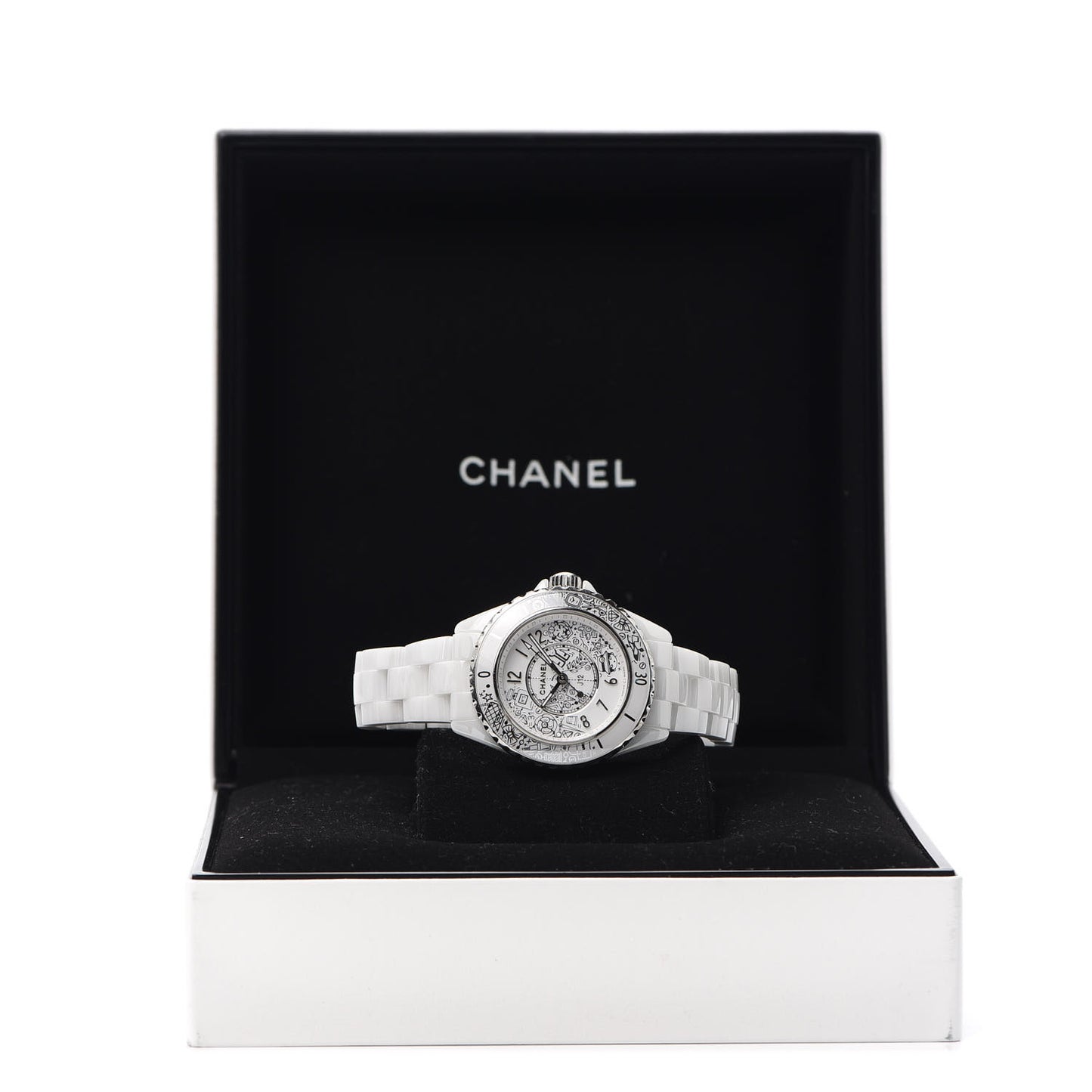 Stainless Steel Ceramic Diamond 33mm J12 Limited Edition Quartz Watch White