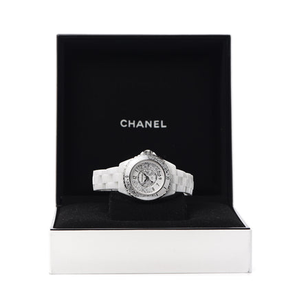Chanel Stainless Steel Ceramic Diamond 33mm J12 Limited Edition Quartz Watch White 6 of 6