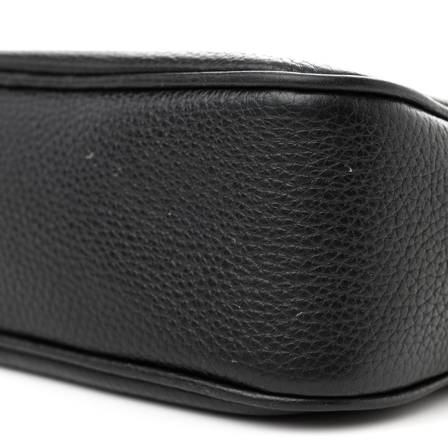 Pebbled Calfskin Small Soho Disco Bag Black