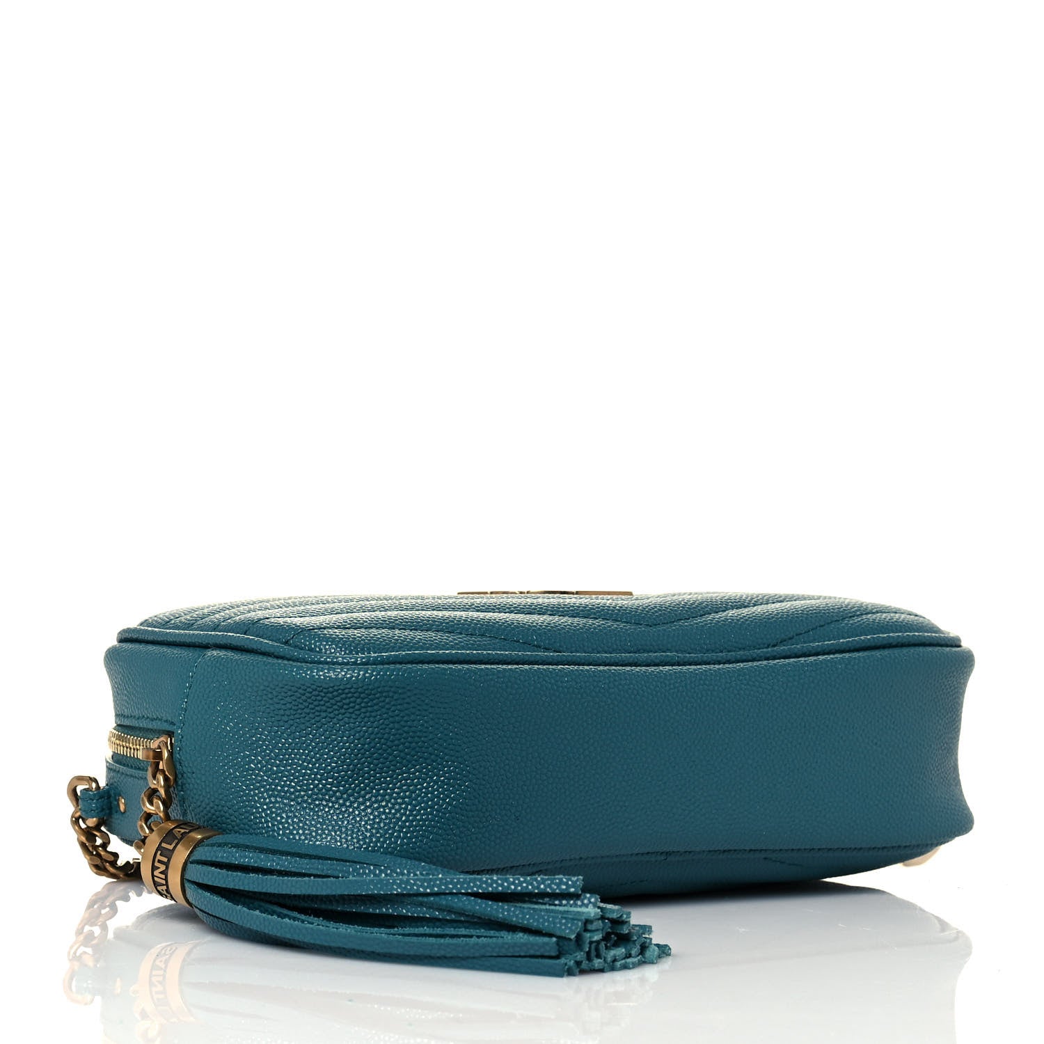 Saint Laurent Grain De Poudre Matelasse Monogram Mini Lou Camera Bag Blue Vert 3 of 12
