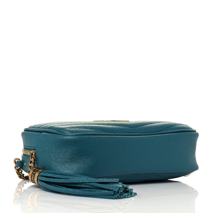 Saint Laurent Grain De Poudre Matelasse Monogram Mini Lou Camera Bag Blue Vert 3 of 12