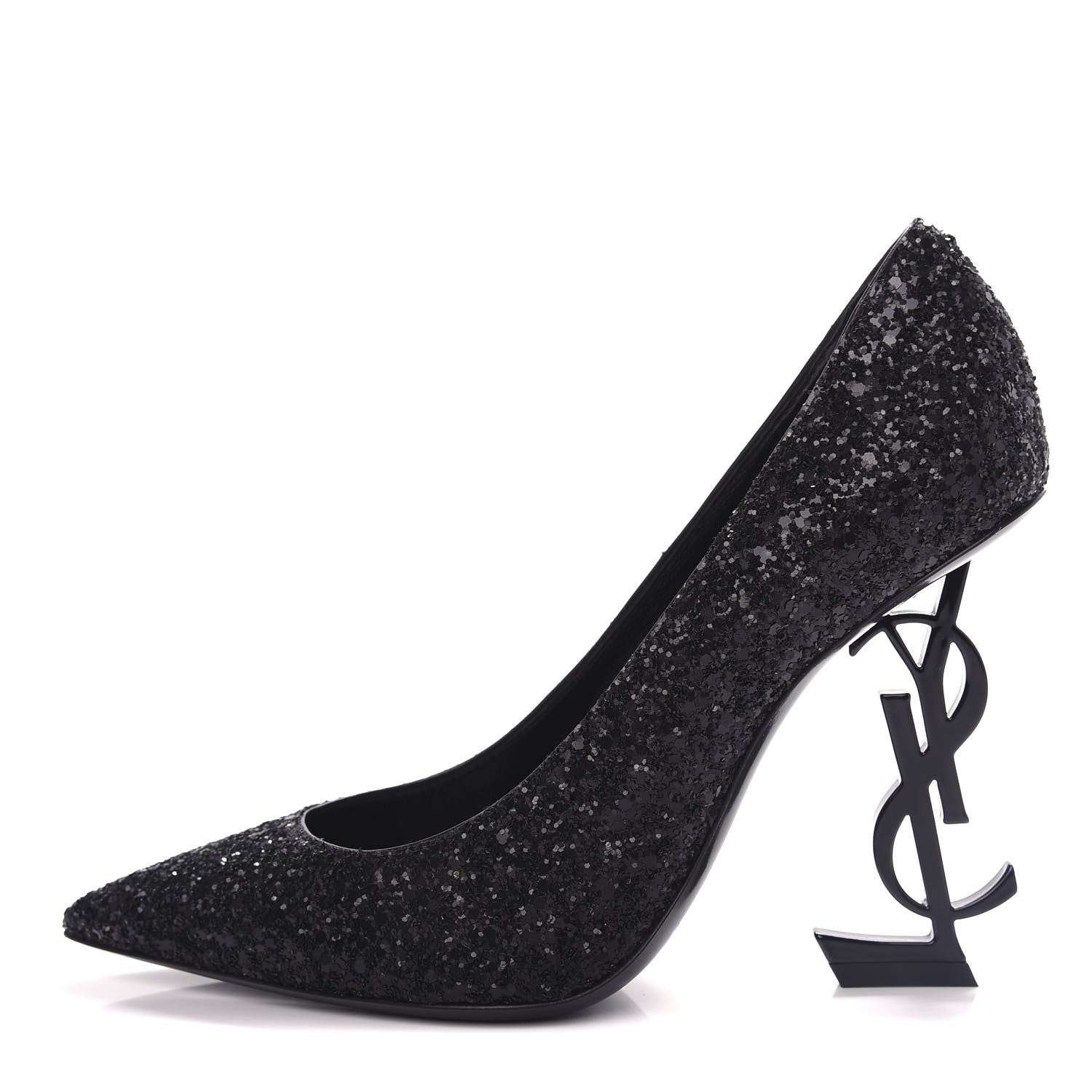 Saint Laurent Glitter Opyum 100 Pumps 36 Black 1 of 11