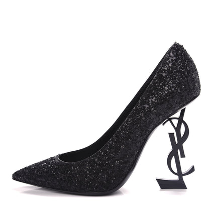 Saint Laurent Glitter Opyum 100 Pumps 36 Black 1 of 11