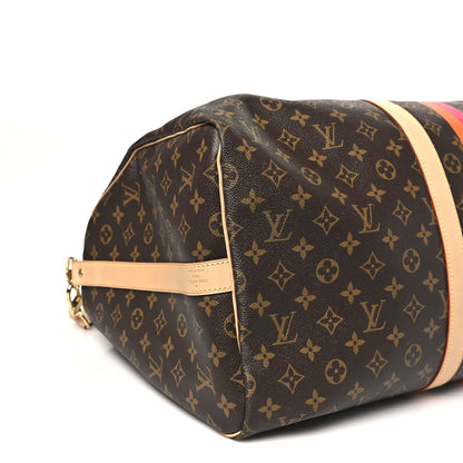 Louis Vuitton Monogram My LV Heritage Keepall Bandouliere 55 Fuchsia Orange 7 of 10