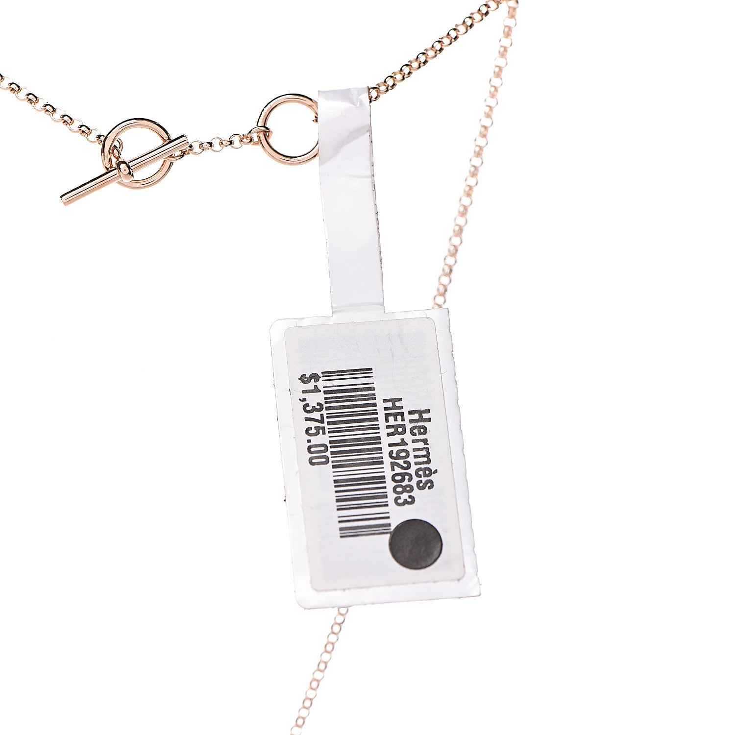 Hermes 18K Rose Gold Diamond Gambade Pendant Necklace 7 of 8