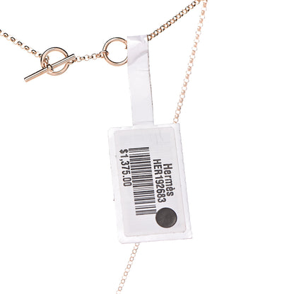 Hermes 18K Rose Gold Diamond Gambade Pendant Necklace 7 of 8