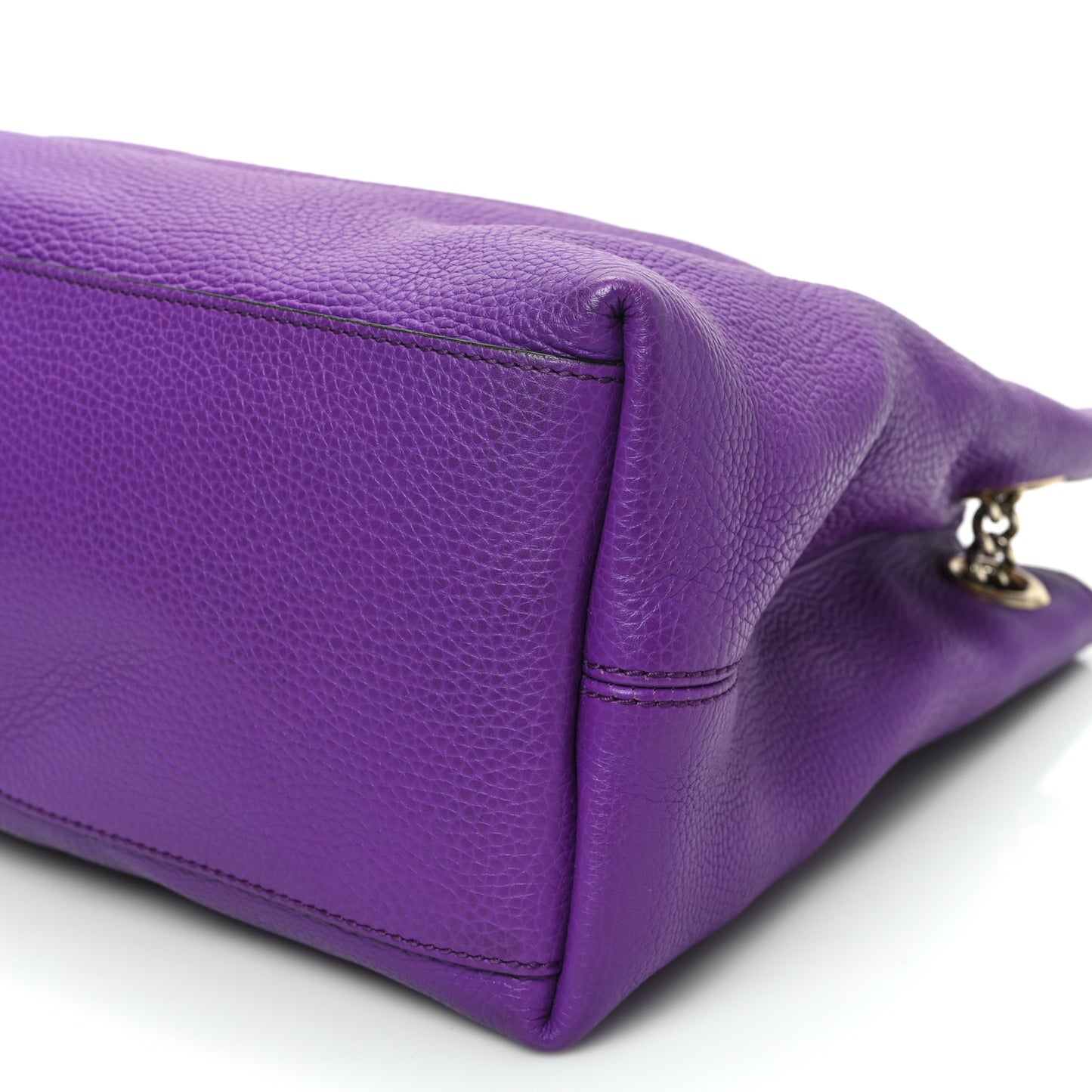 Pebbled Calfskin Medium Soho Chain Shoulder Bag Shine Purple