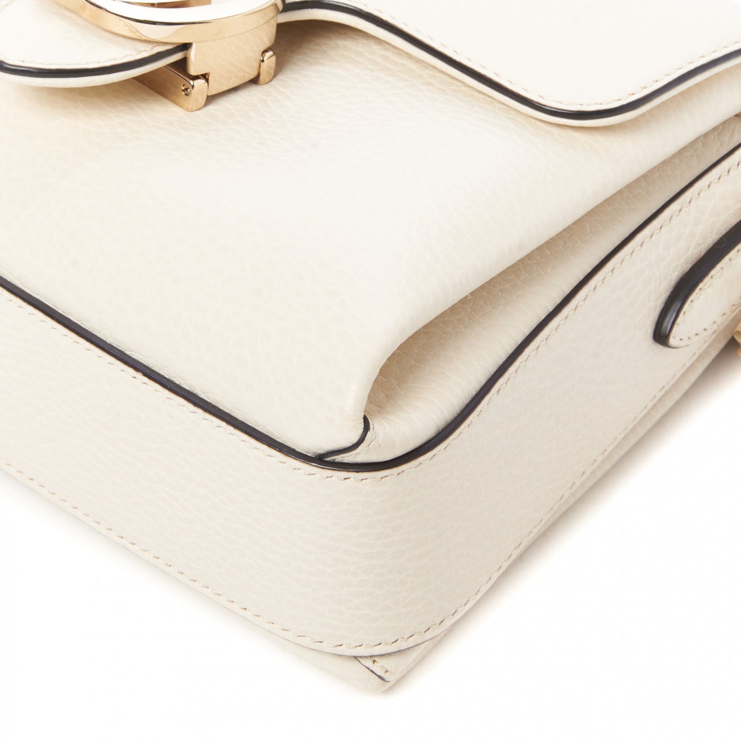 Dollar Calfskin Interlocking G Crossbody Bag Mystic White