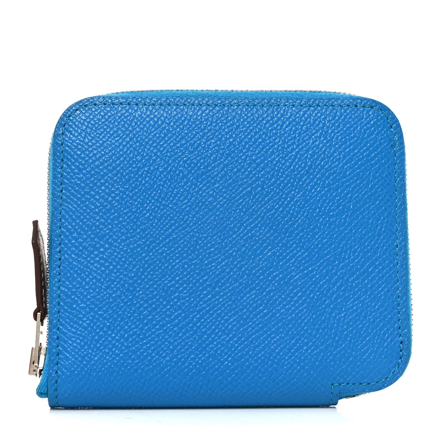 Hermes Epsom Silk'In Compact Wallet Bleu Zanzibar 1 of 8