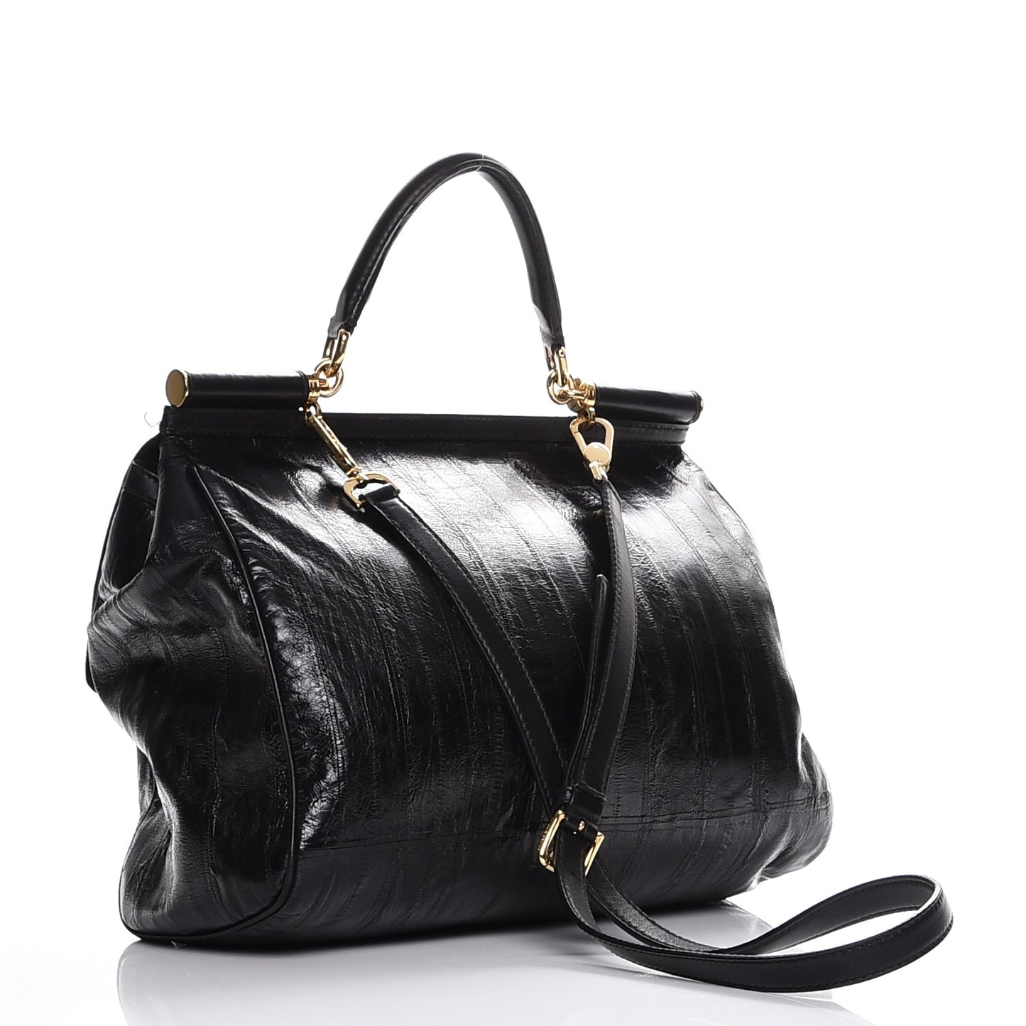 Eel Large Miss Sicily Satchel Black