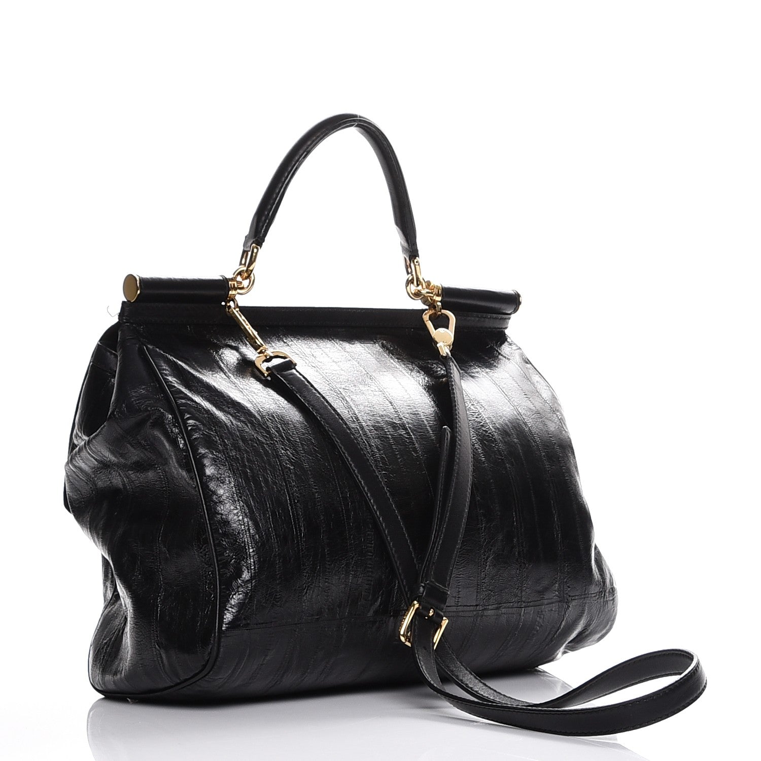 Dolce & Gabbana Eel Large Miss Sicily Satchel Black 4 of 12