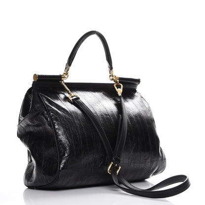 Dolce & Gabbana Eel Large Miss Sicily Satchel Black 4 of 12