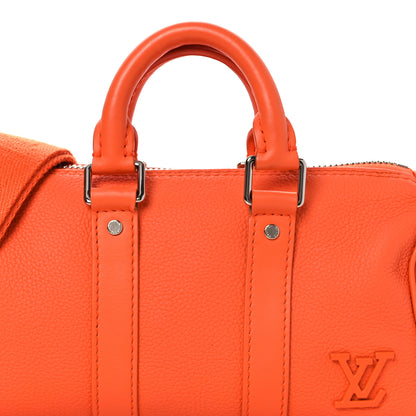 Louis Vuitton Grained Calfskin Aerogram Keepall XS Orange 7 of 13