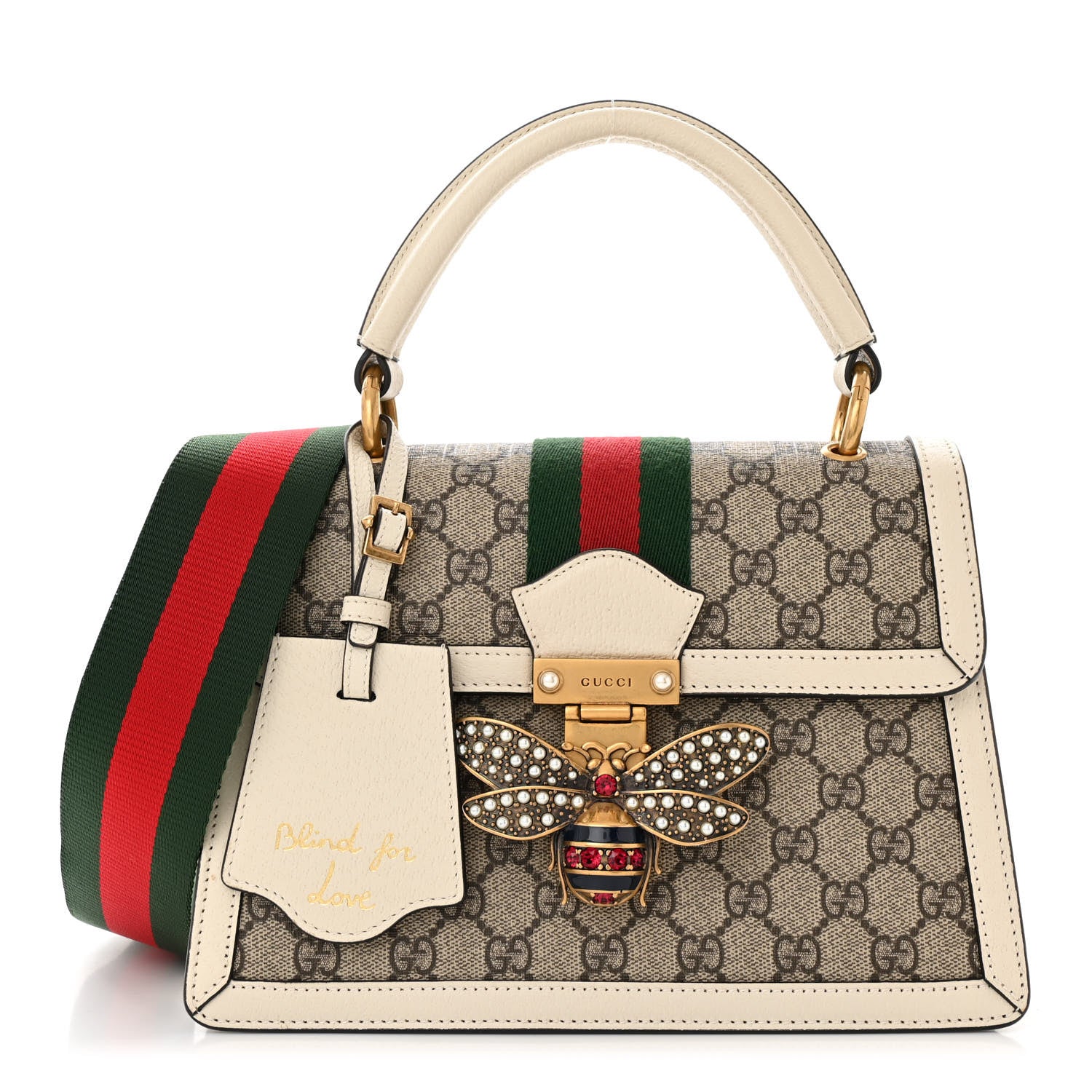 Gucci GG Supreme Monogram Small Queen Margaret Top Handle Bag White 1 of 11