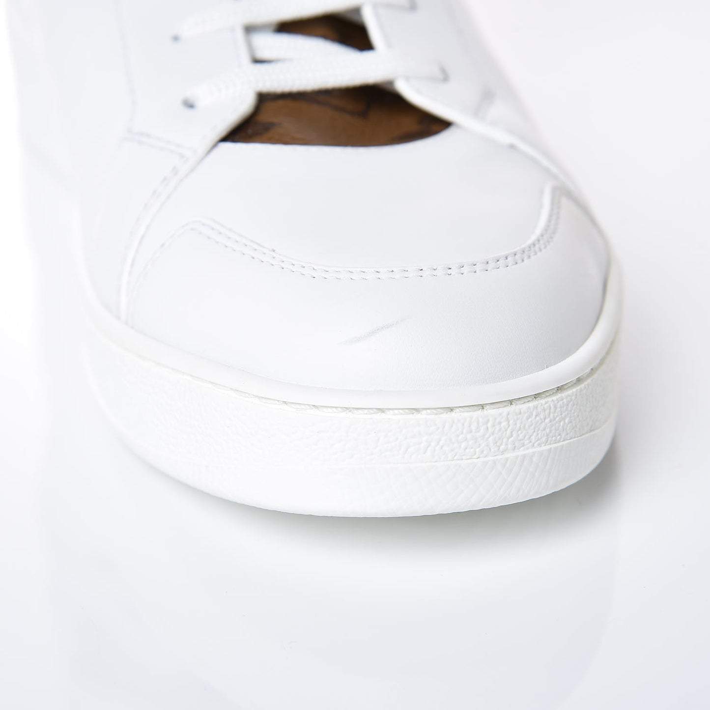 Calfskin Reverse Monogram Boombox High Top Sneakers 38 White