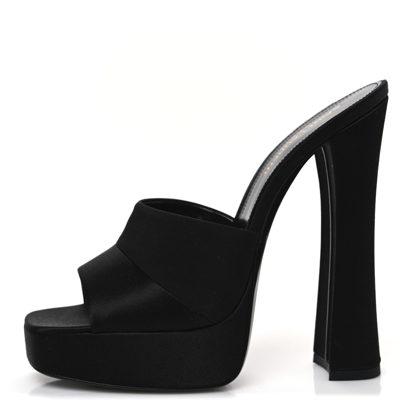Crepe Satin Boogie 110 Mule Sandals 39 Black