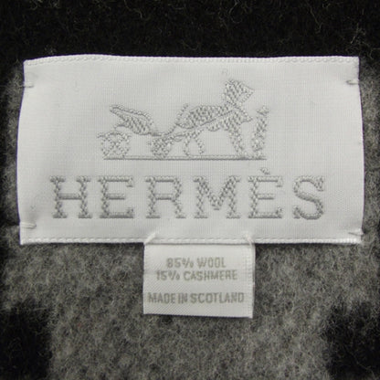 Hermes Wool Cashmere Avalon III Blanket Ecru Black 2 of 4