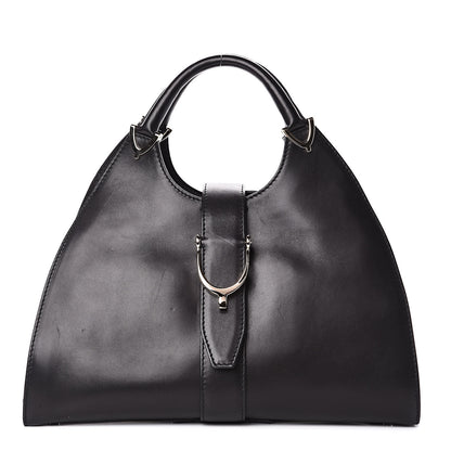 Gucci Calfskin Medium Stirrup Top Handle Bag Black 1 of 12