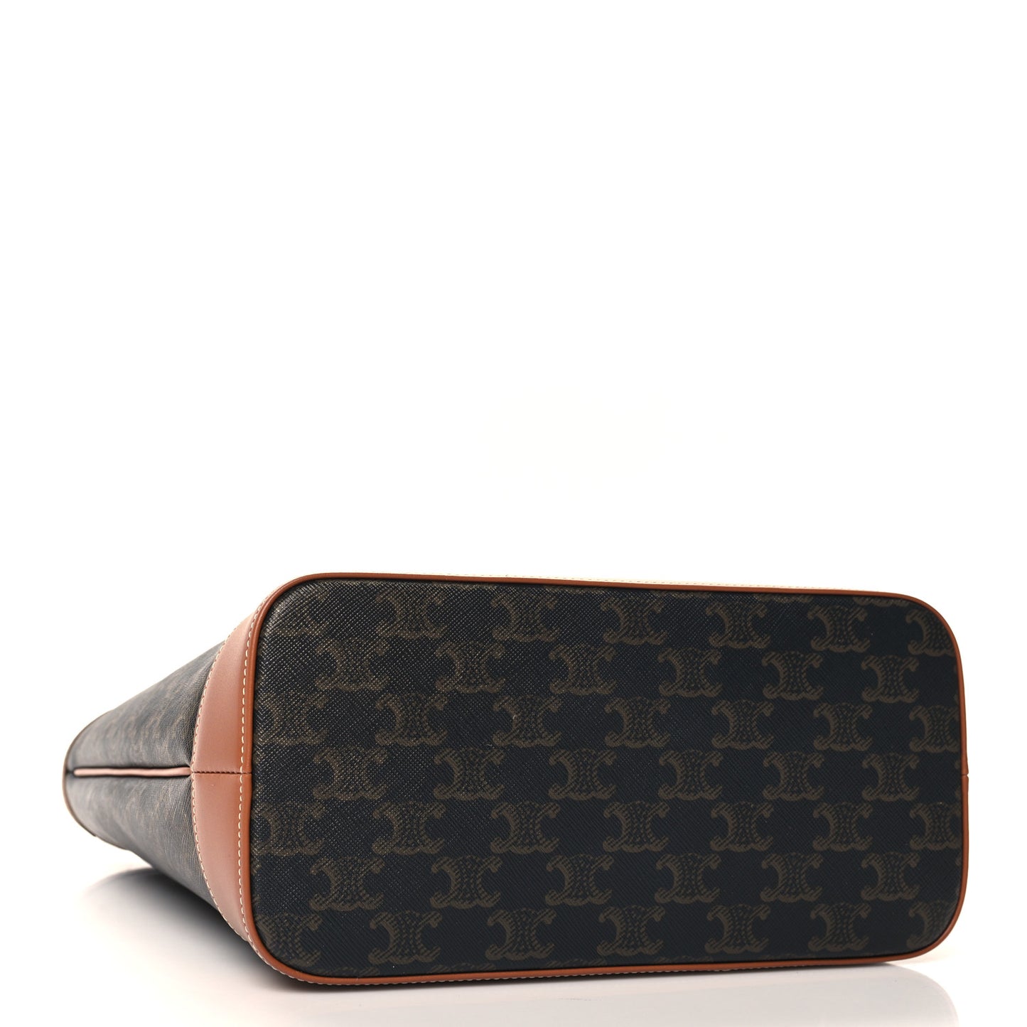 Triomphe Canvas Calfskin Small Cabas Bag Tan