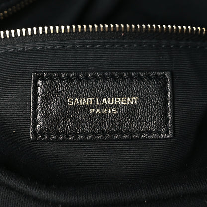 Saint Laurent Wool Jersey Quilted Medium Loulou Puffer Monogram Chain Black 6 of 9