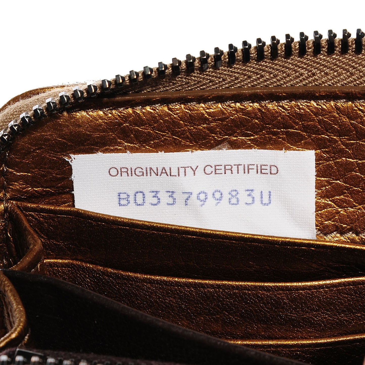 Cervo Metal Intrecciato Zip Around Wallet Bronze