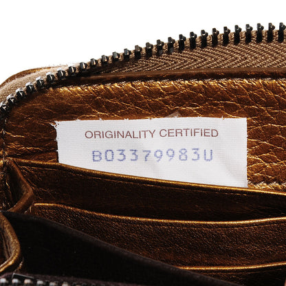Bottega Veneta Cervo Metal Intrecciato Zip Around Wallet Bronze 8 of 8