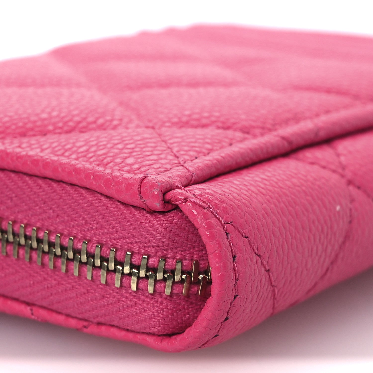 Chanel Caviar Quilted CC Zip Around Card Holder Pink 9 of 9
