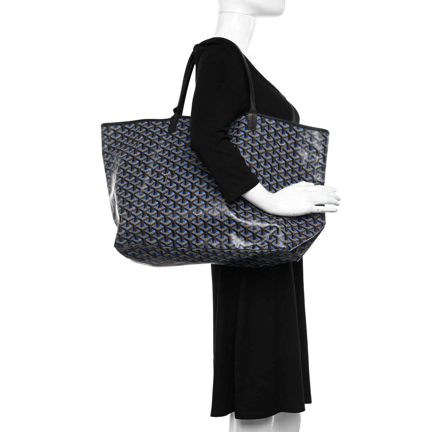 Goyard Goyardine Saint Louis Claire Voie GM Black Sky Blue 2 of 9