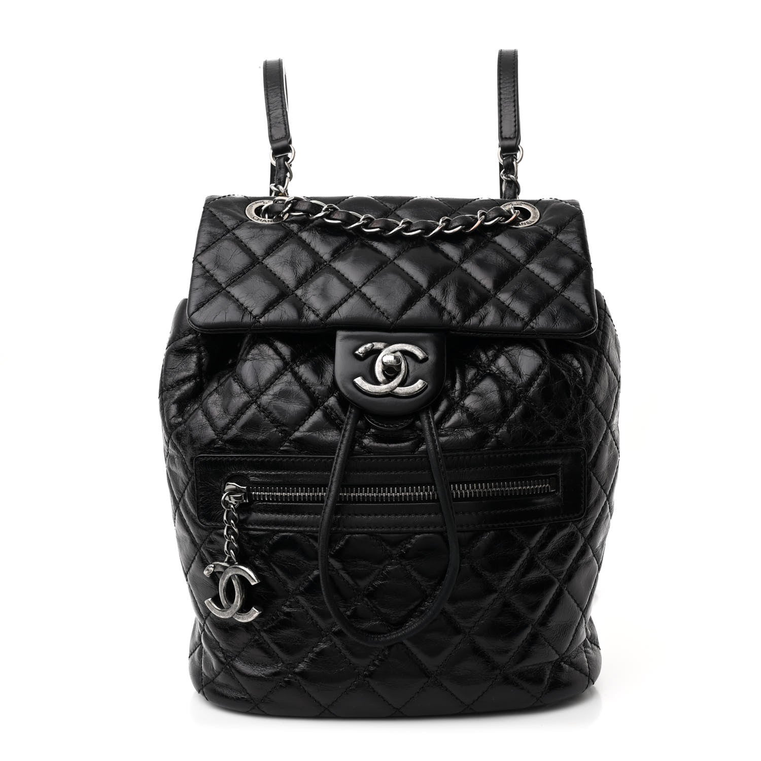 Chanel Glazed Calfskin Quilted Small Salzburg Mountain Backpack Black 1 of 11